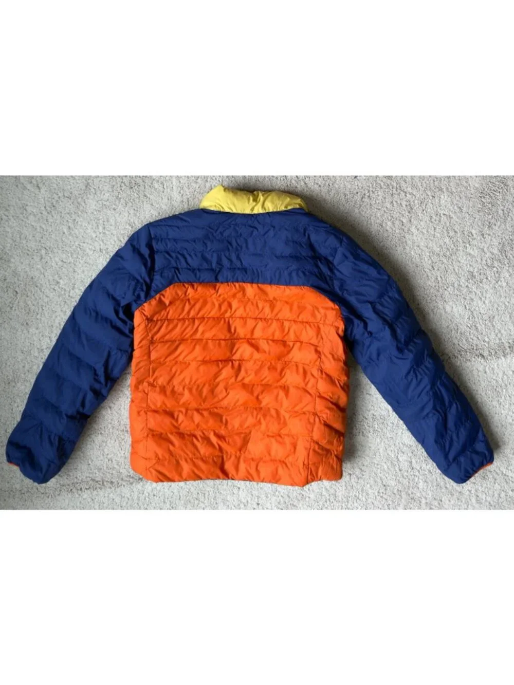 Polo Ralph Lauren Boys Reversible Coat Size M 10-12 Puffer Jacket Orange / Navy